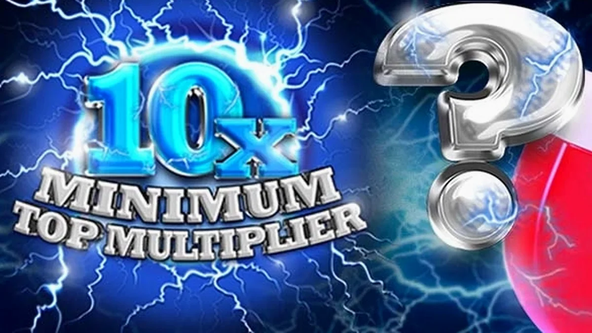 Tampilan visual slot 10x Minimum Top Multiplier dengan desain lima gulungan yang modern.